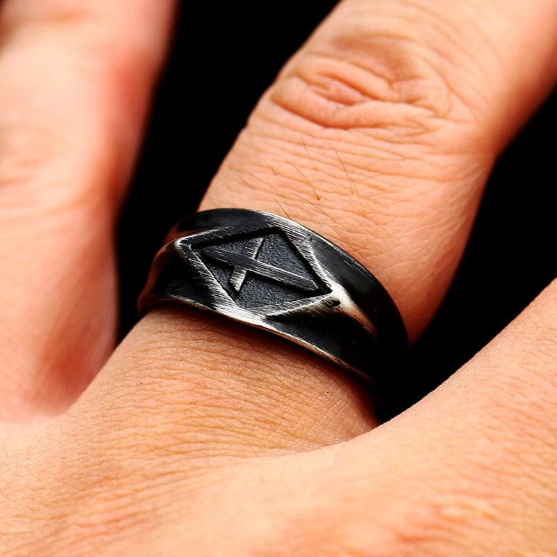 Herren Punk Vintage Kreuz Ring