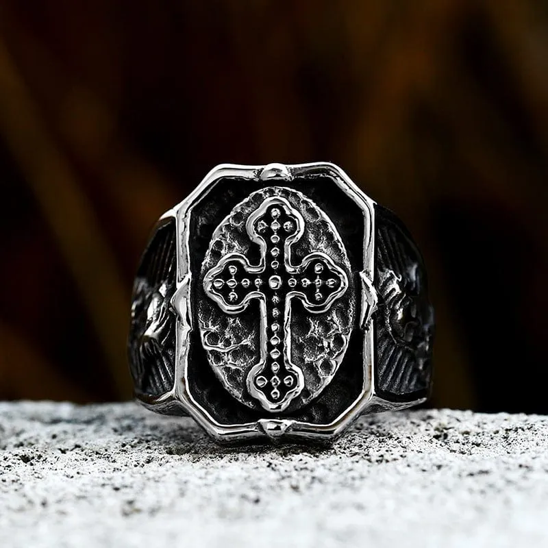 Herren-Punk-Kreuz-Ring