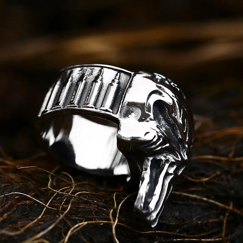 Herren-Punk-Schädel-Kopf-Ring