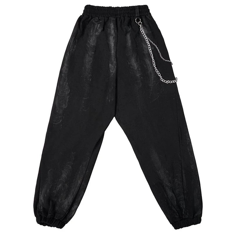 Damen-Punk-Laternenhose mit zerrissener Metallkette