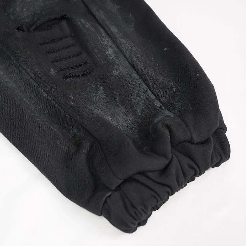 Damen-Punk-Laternenhose mit zerrissener Metallkette