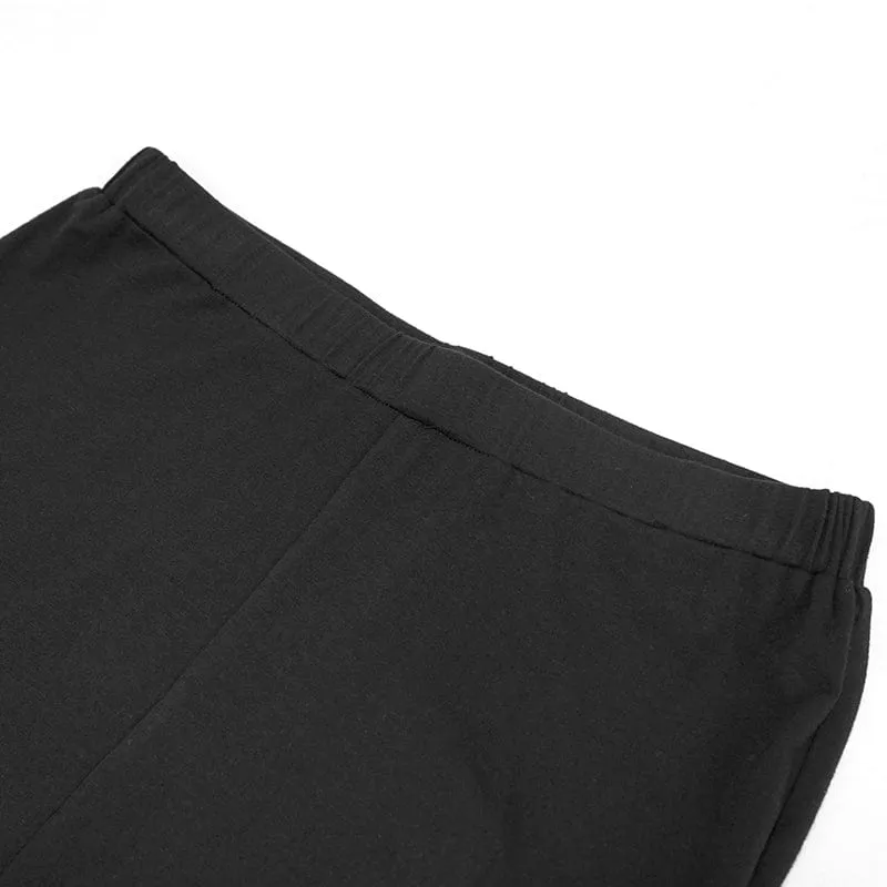 Gothic Schlaghose mit hoher Taille und floraler Spitze für Damen