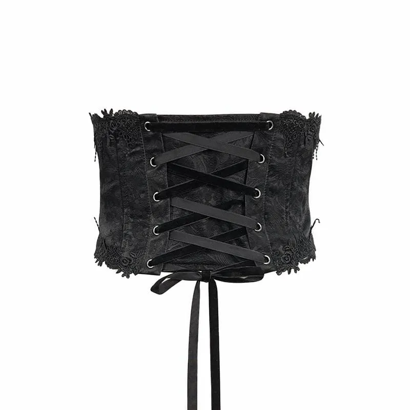 Gothic Floral Riemchen-Unterbrustkorsett für Damen