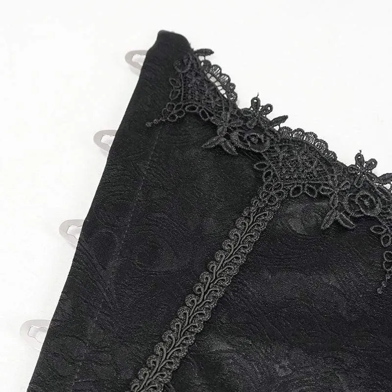 Gothic Floral Riemchen-Unterbrustkorsett für Damen