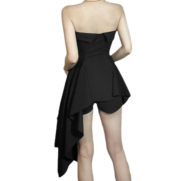 Damen Punk Kleid mit unregelmäßigem Saum