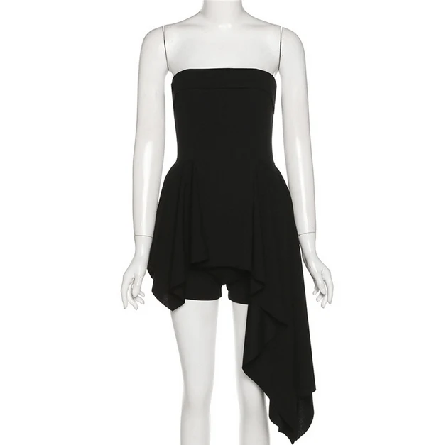 Damen Punk Kleid mit unregelmäßigem Saum