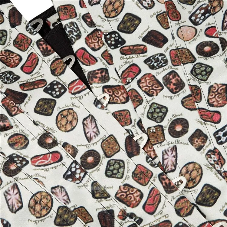 Gothic Vintage Graffiti bedrucktes Vollbrustkorsett für Damen