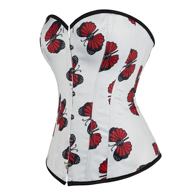 Gothic Schmetterling bedrucktes Vollbrustkorsett für Damen