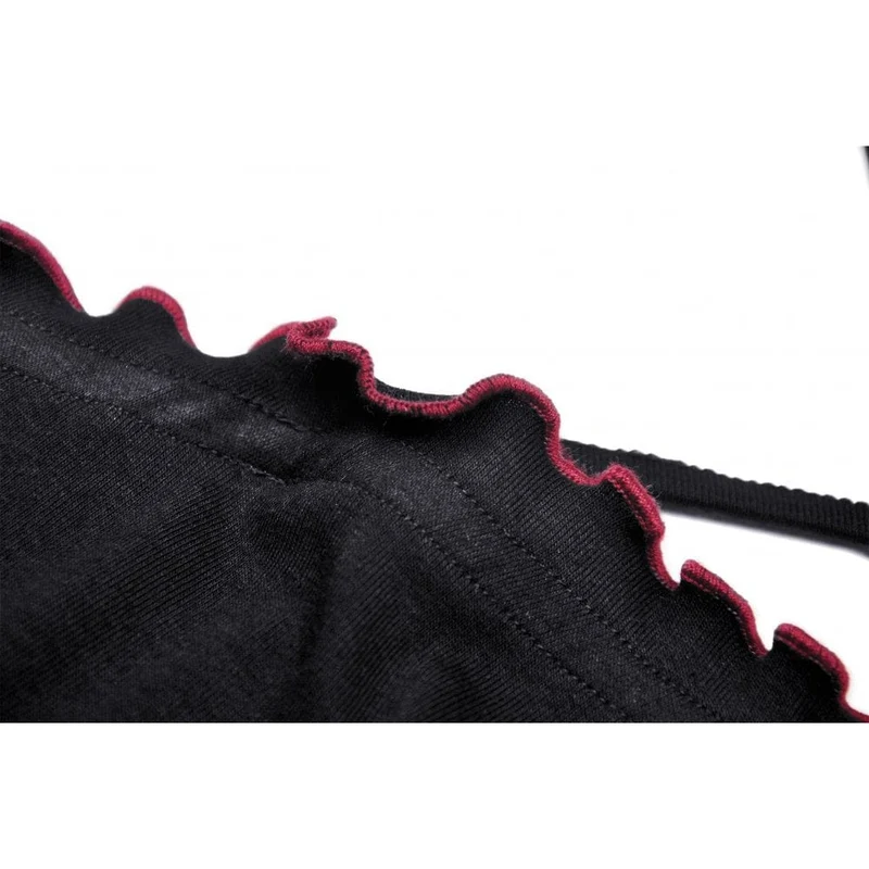 Damen Punk Rock Fledermausflügel rückenfreies Crop Top