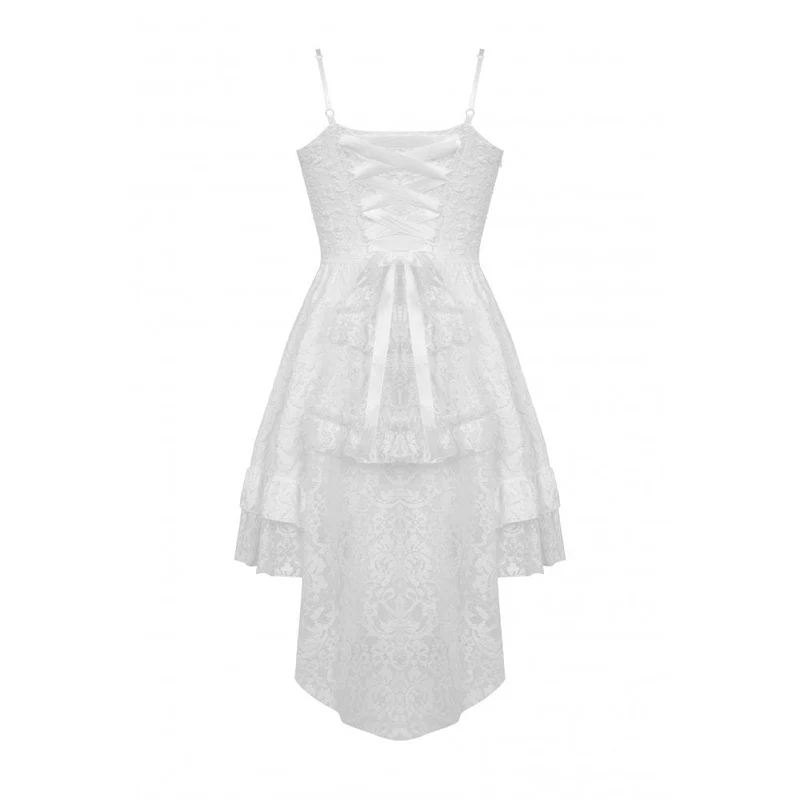 Gothic-Blumen-Slipkleid mit asymmetrischem Saum und mehrlagigem Jacquard-Muster für Damen, auch als Brautkleid oder Abschlusskleid geeignet
