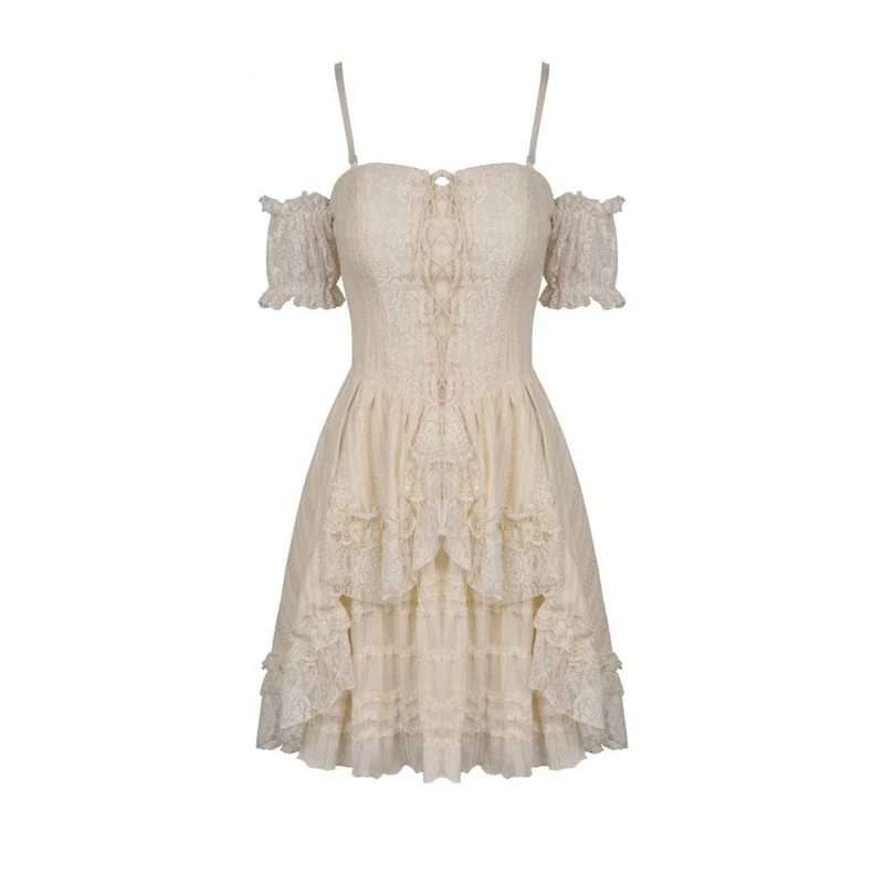 Steampunk-Kleid mit mehrlagigen Rüschen für Damen, Abschlusskleid