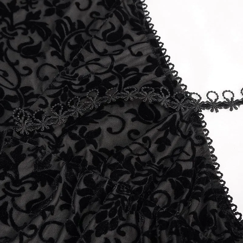 Gothic-Nachthemd mit floraler Spitze für Damen