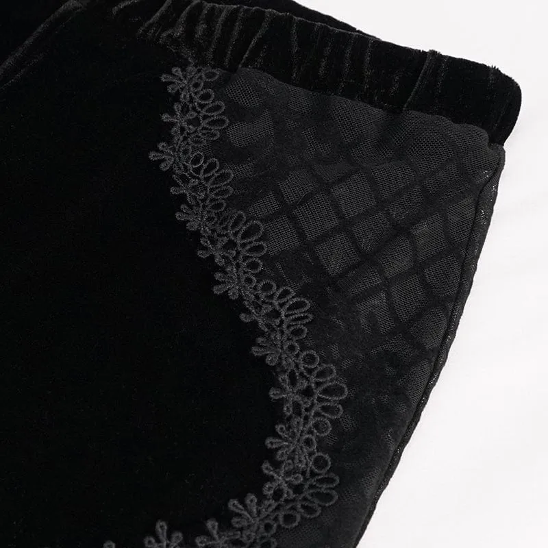Gothic Blumenspitze Schlaghosen für Damen