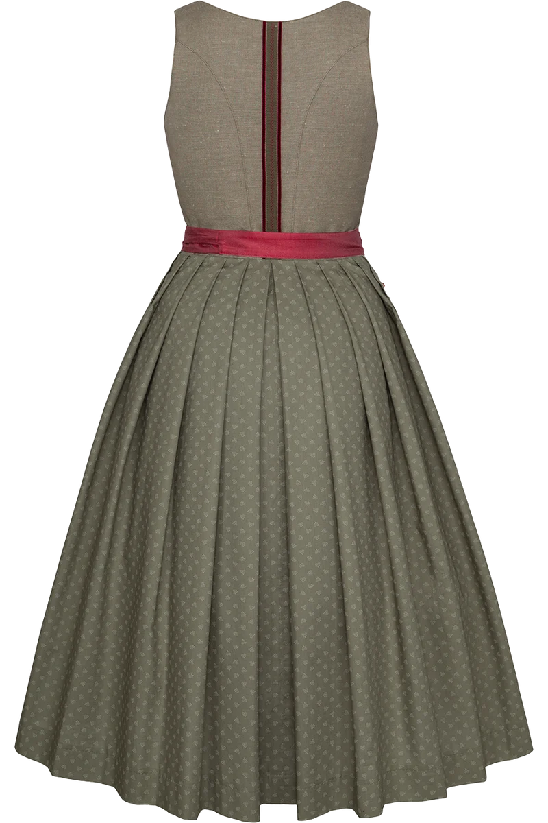Langes Baumwoll-Leinen-Dirndl
