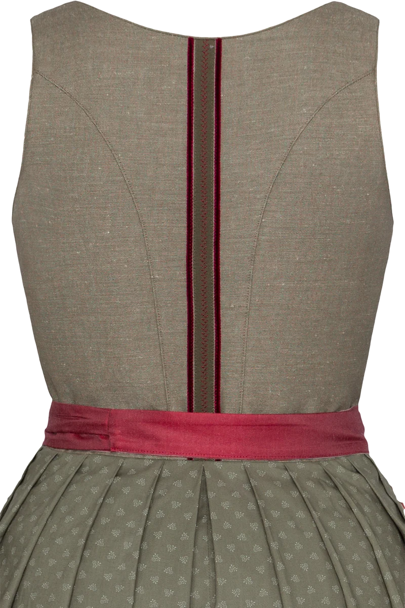 Langes Baumwoll-Leinen-Dirndl