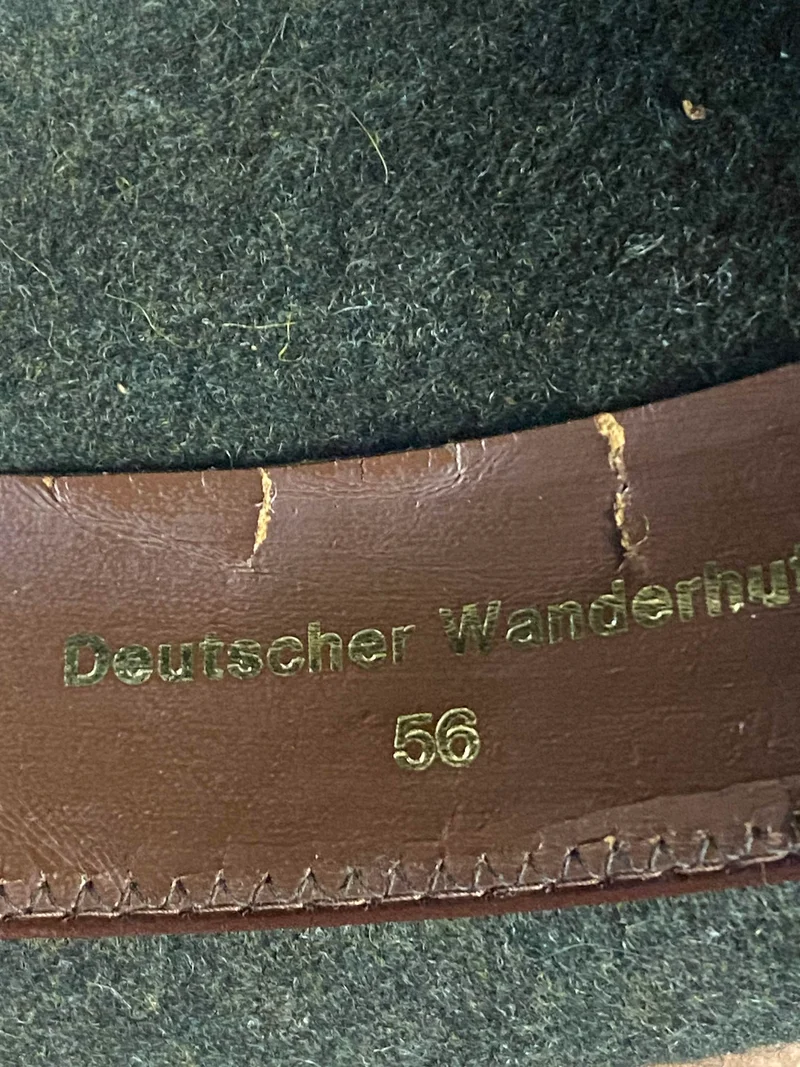 Vintage Trachtenhut Dunkelgrün Gr. 56 – Deutscher Wanderhut Filz Jagdhut