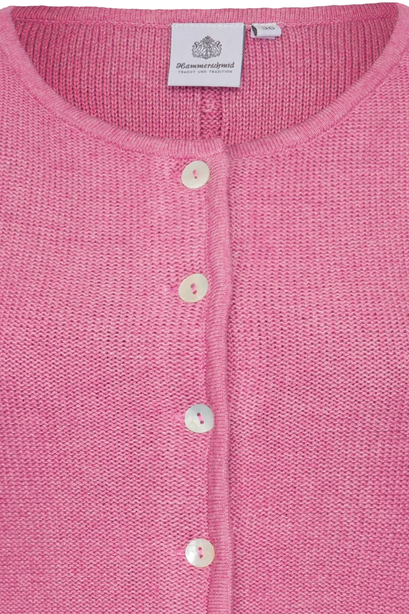 Damen Trachten-Strickjacke kurz - rosa