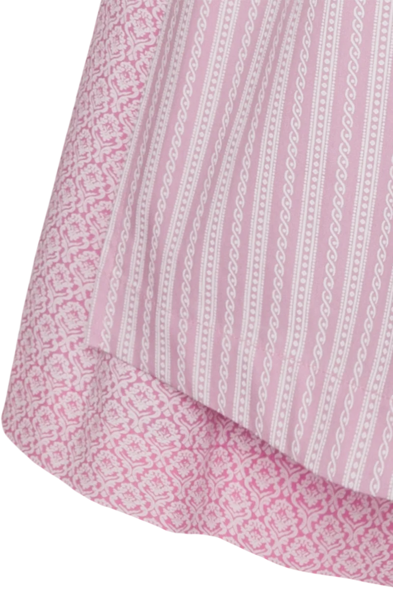 Midi-Baumwolldirndl mit Perlmuttknöpfen - rosa