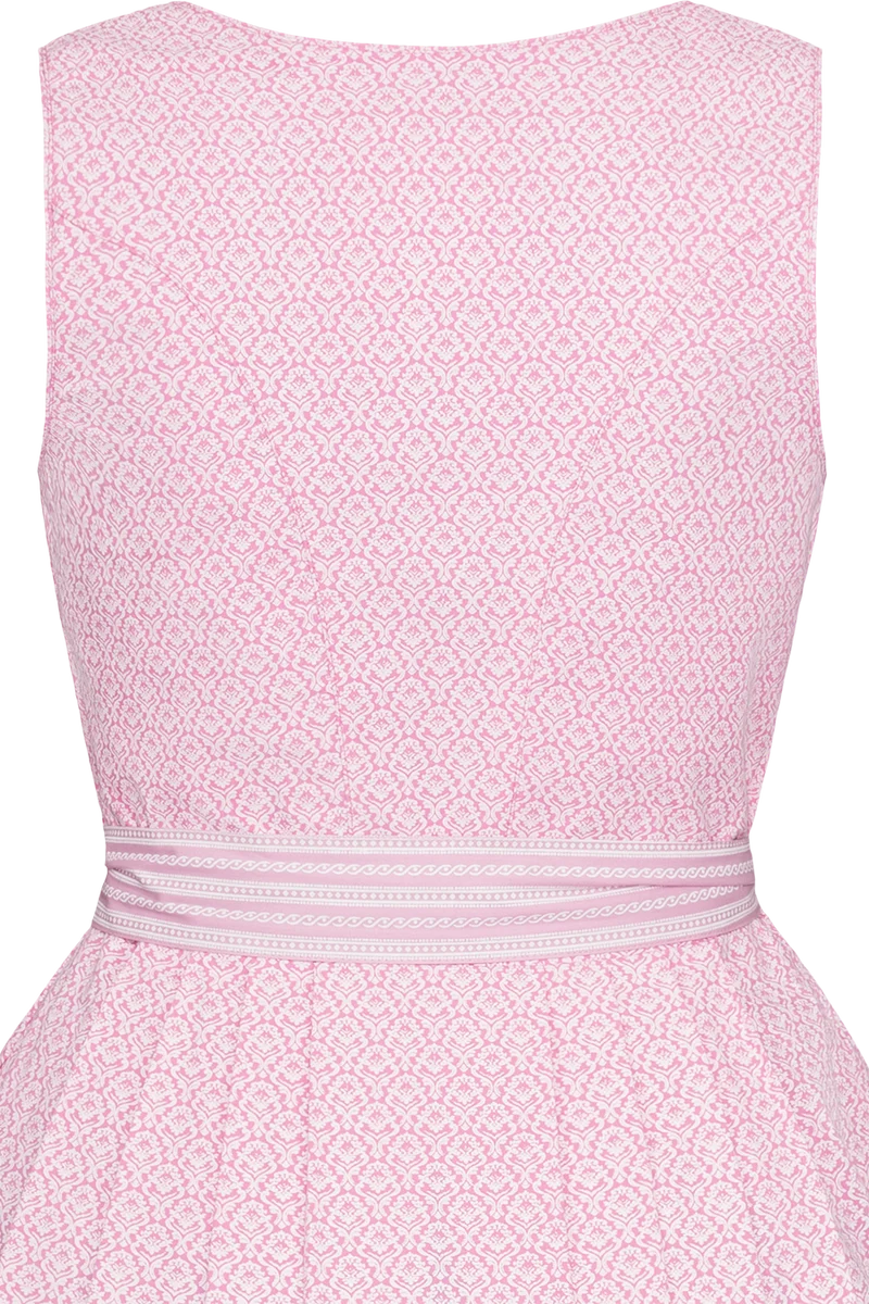 Midi-Baumwolldirndl mit Perlmuttknöpfen - rosa