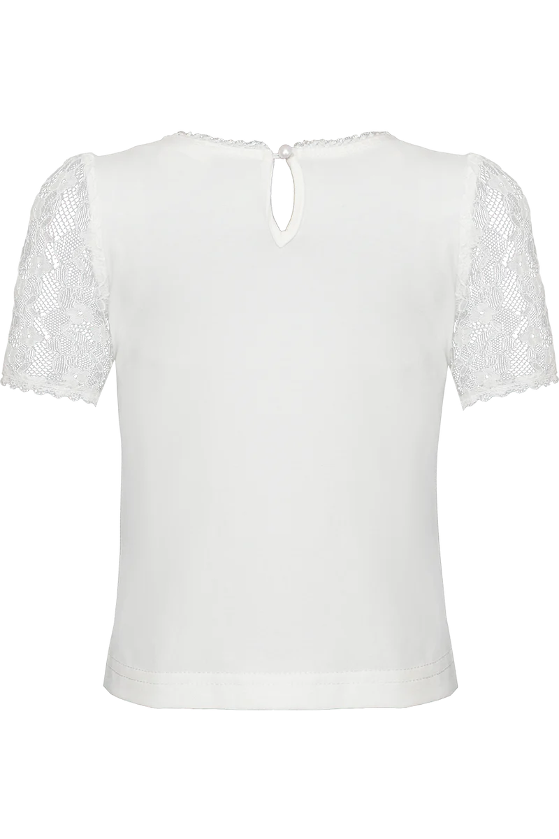 Kinder Trachtenshirt mit Spitzenärmel