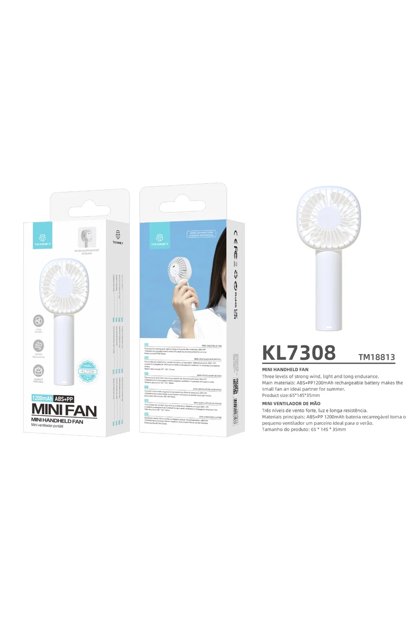 Ventilator - Tragbarer Mini-Handventilator mit wiederaufladbarem Akku