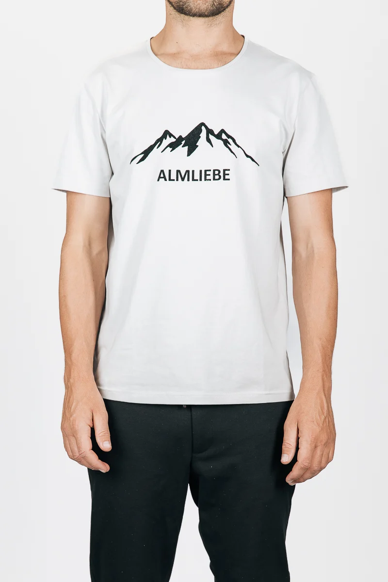 Almliebe T-Shirt Geigelstein grau Berg-Print