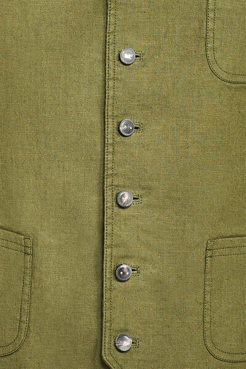 Vorpatiniertes Gilet aus Baumwolle/Leinen