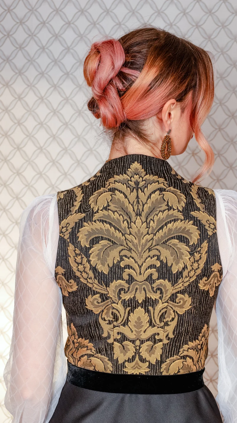 Dirndl Goldstich schwarz/gold 70cm