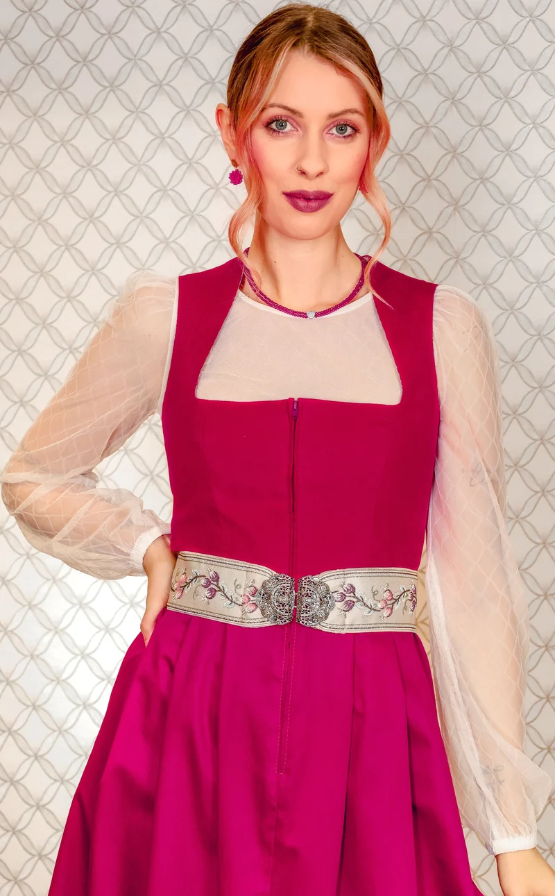 Corddirndl Goldstich pink 70cm