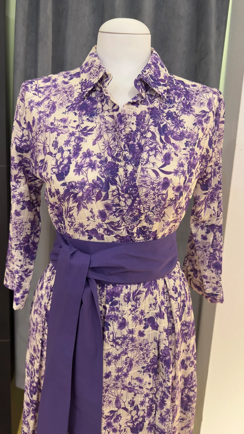 Baumwoll Kleid Kaiserjäger Hermine lila 80cm