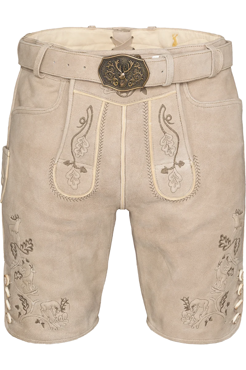 Herren Lederhose kurz mit Gürtel
