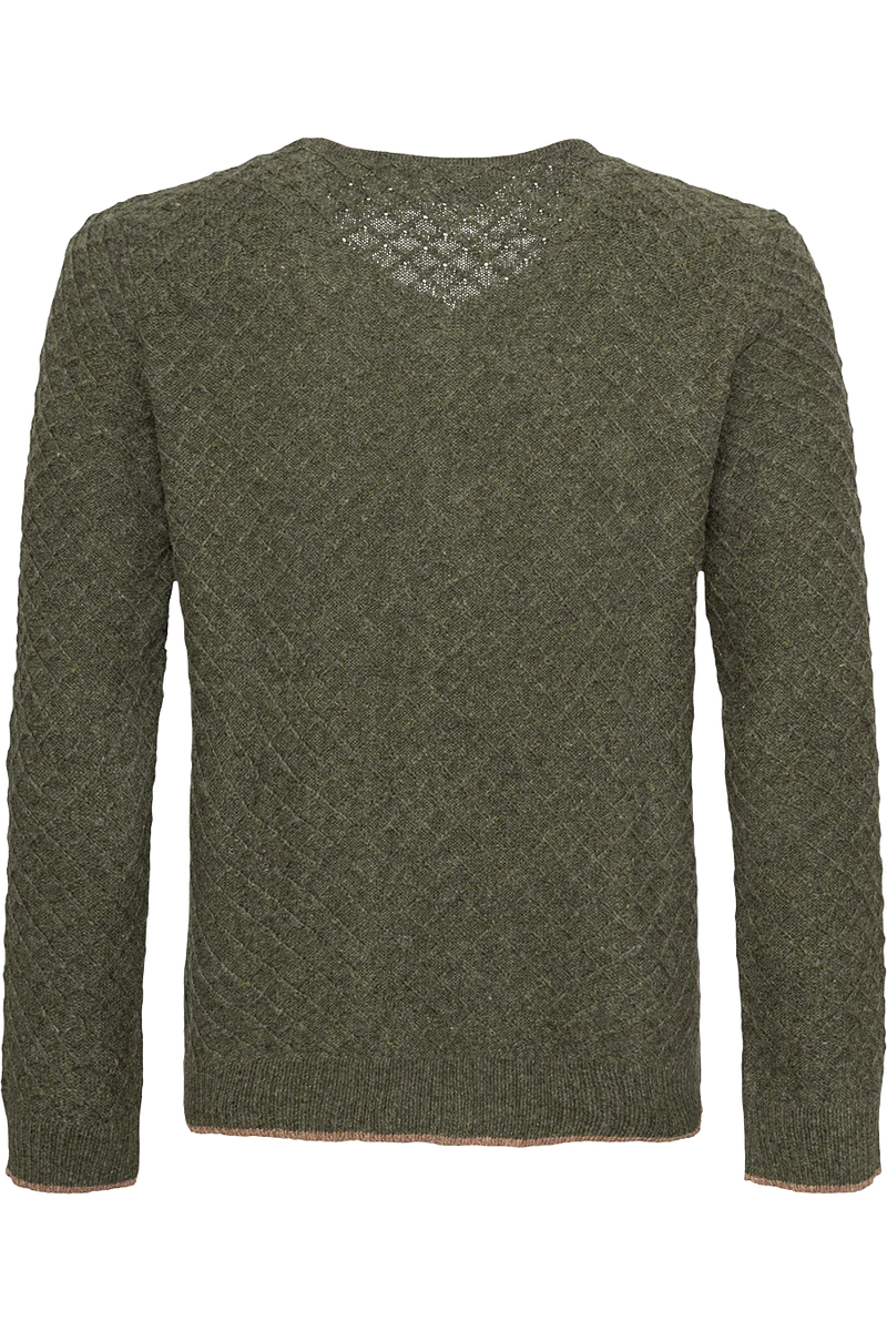 Herren Strickjacke mit Rautenmuster und Wollanteil