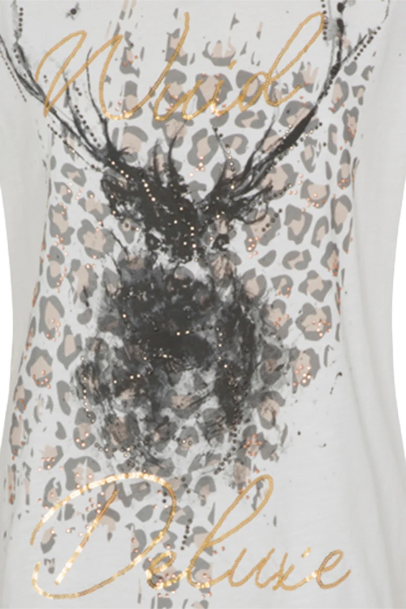 Damen T-Shirt mit Leoprint und Hirschkopf
