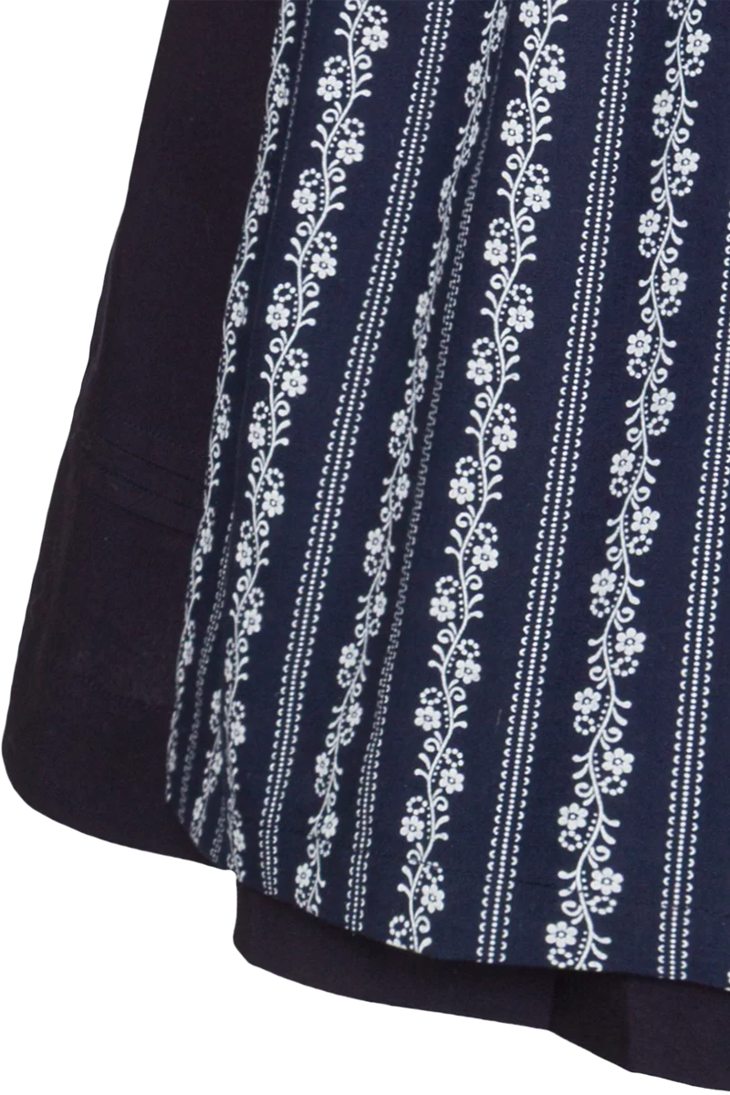 Midi-Trachtenkleid mit Schürze und Gürtel - dunkelblau