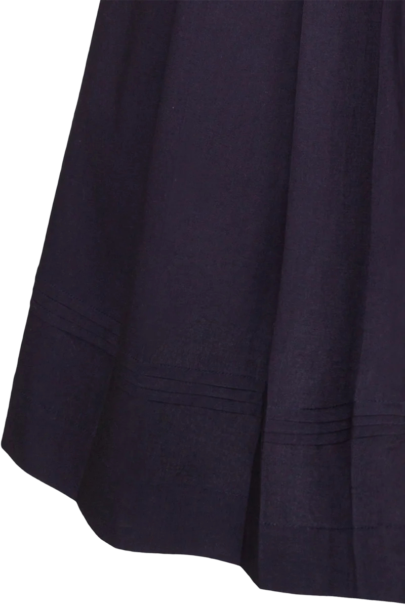 Midi-Trachtenkleid mit Schürze und Gürtel - dunkelblau