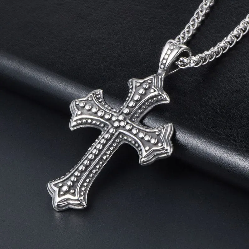 Halskette mit Punk-Kreuz-Anhänger für Herren