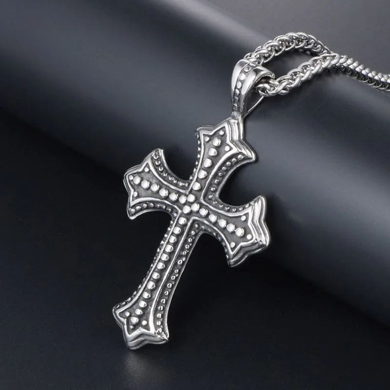 Halskette mit Punk-Kreuz-Anhänger für Herren
