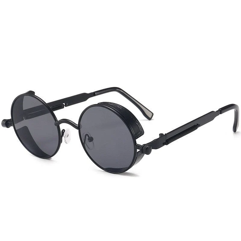 Runde Steampunk-Sonnenbrille aus Metall für Unisex