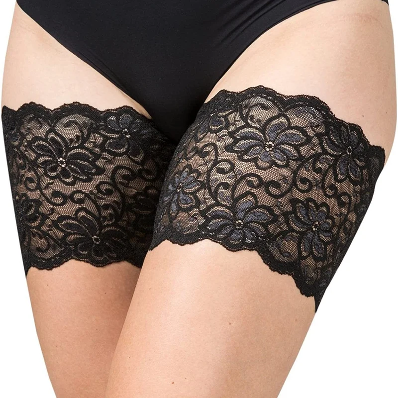 Gothic-Strumpfband aus Spitzennetz für Damen