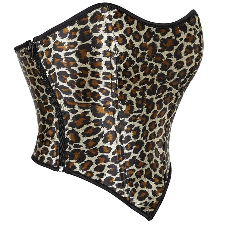Gothic-Überbrustkorsetts mit Leopardenmuster für Damen