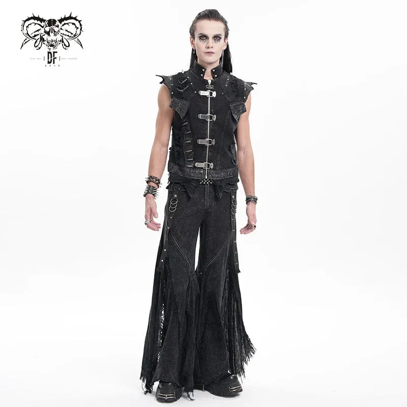 Gothic-Weste mit Nieten und Kettenringen für Herren