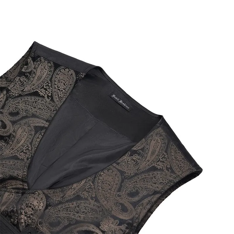 Gothic Weste mit Blumennieten und Schnalle für Herren Gloden