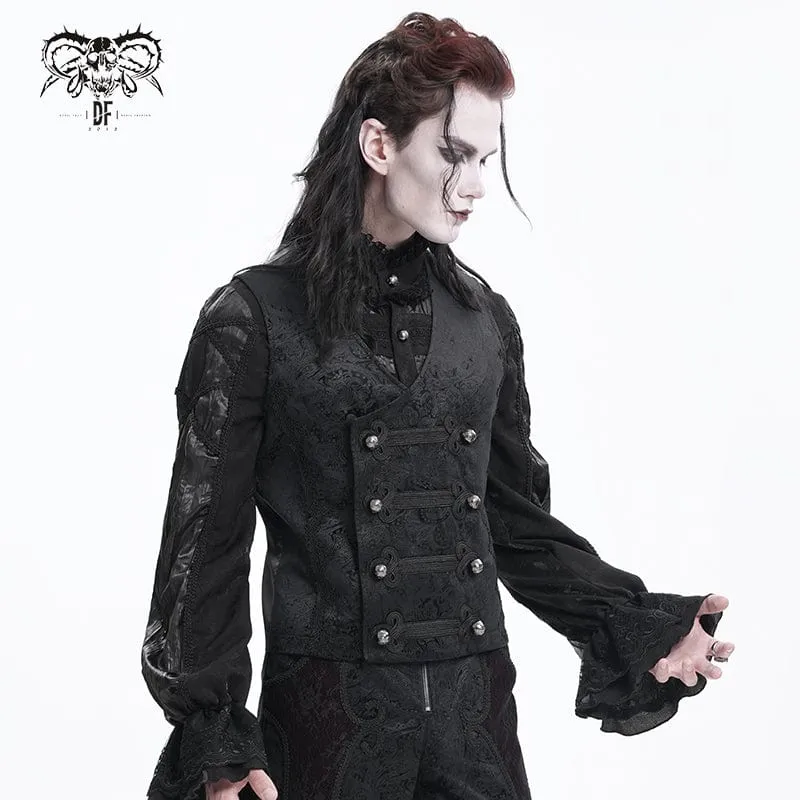 Gothic-Weste mit Blumennieten und Schnalle für Herren