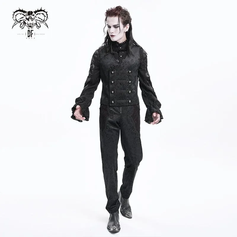 Gothic-Weste mit Blumennieten und Schnalle für Herren