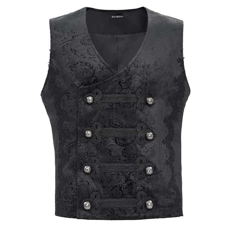 Gothic-Weste mit Blumennieten und Schnalle für Herren