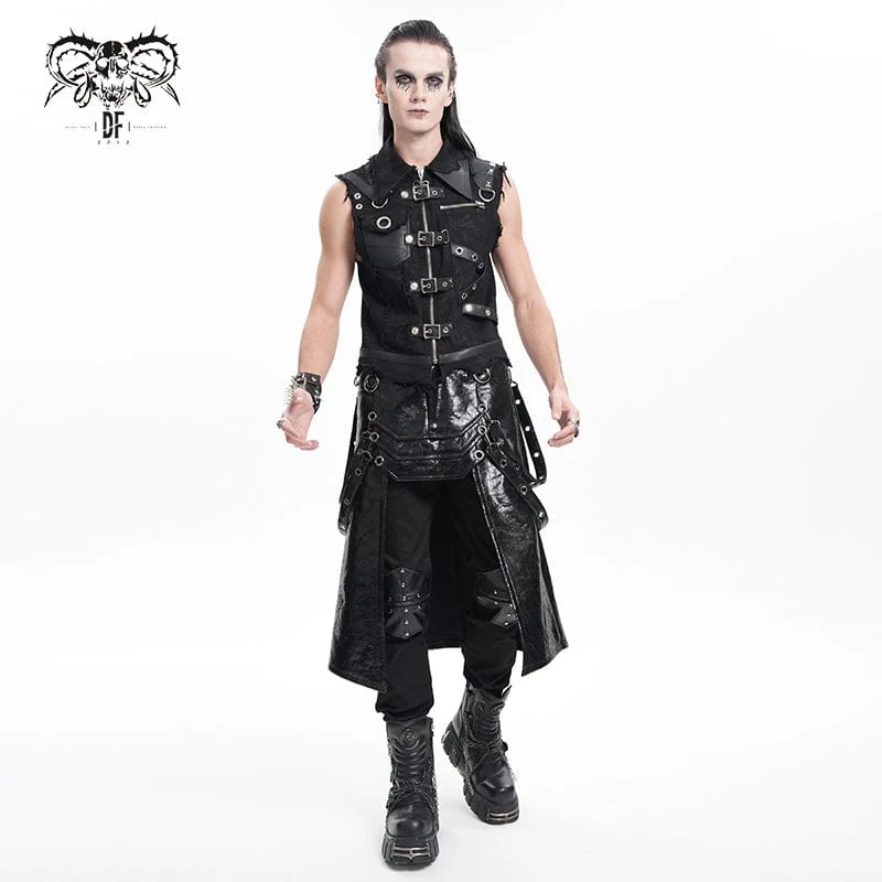 Gothic-Weste mit Ösen und Schnalle für Herren