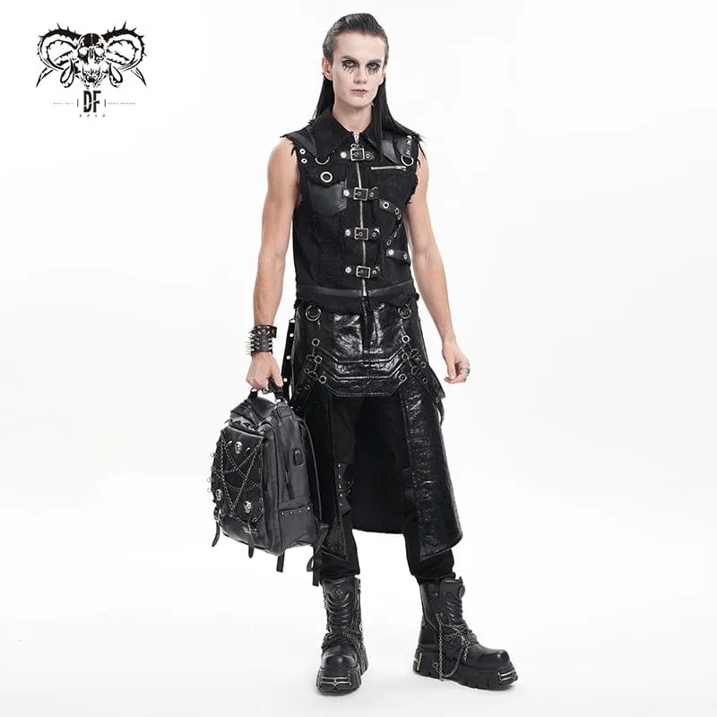 Gothic-Weste mit Ösen und Schnalle für Herren