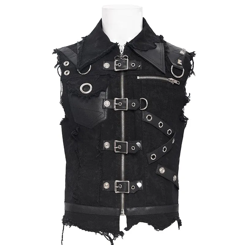 Gothic-Weste mit Ösen und Schnalle für Herren