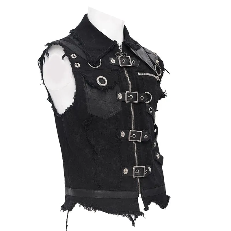 Gothic-Weste mit Ösen und Schnalle für Herren