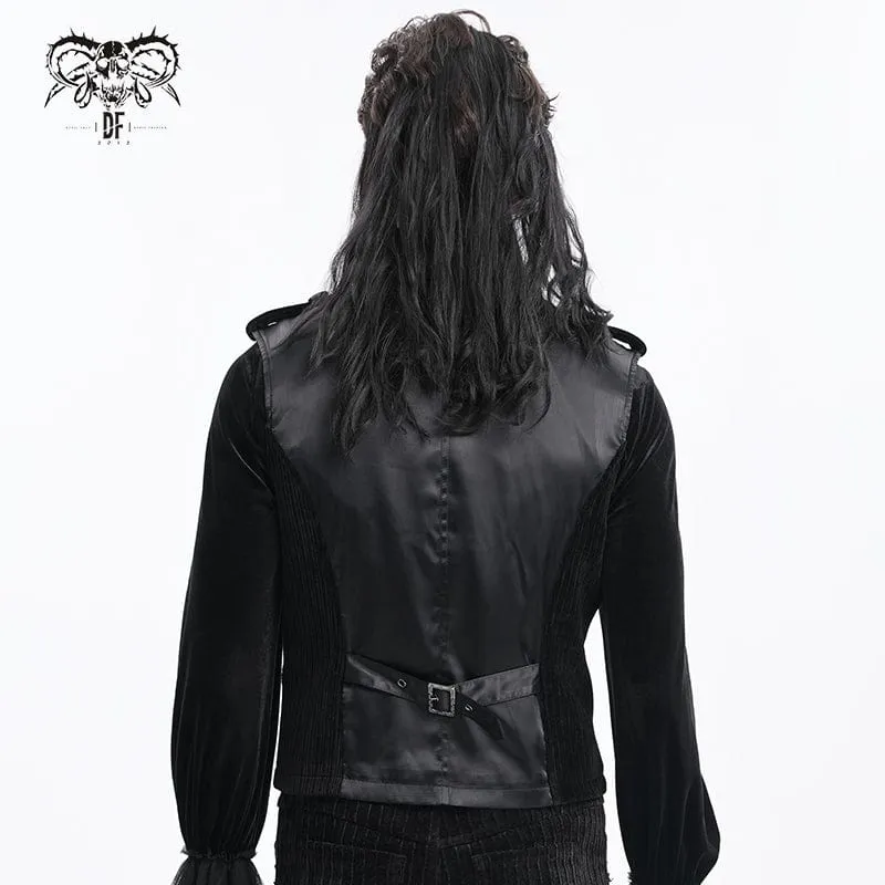 Gothic-Weste mit Häkel- und Reißverschluss für Herren